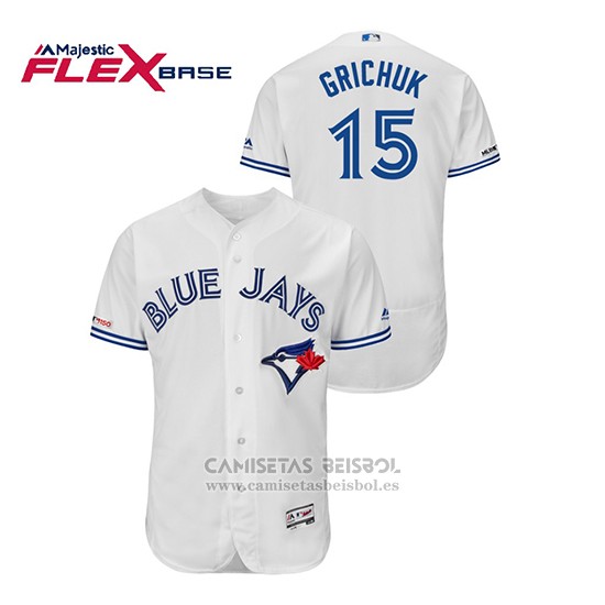 Camiseta Beisbol Hombre Toronto Blue Jays Randal Grichuk Autentico Flex Base Blanco